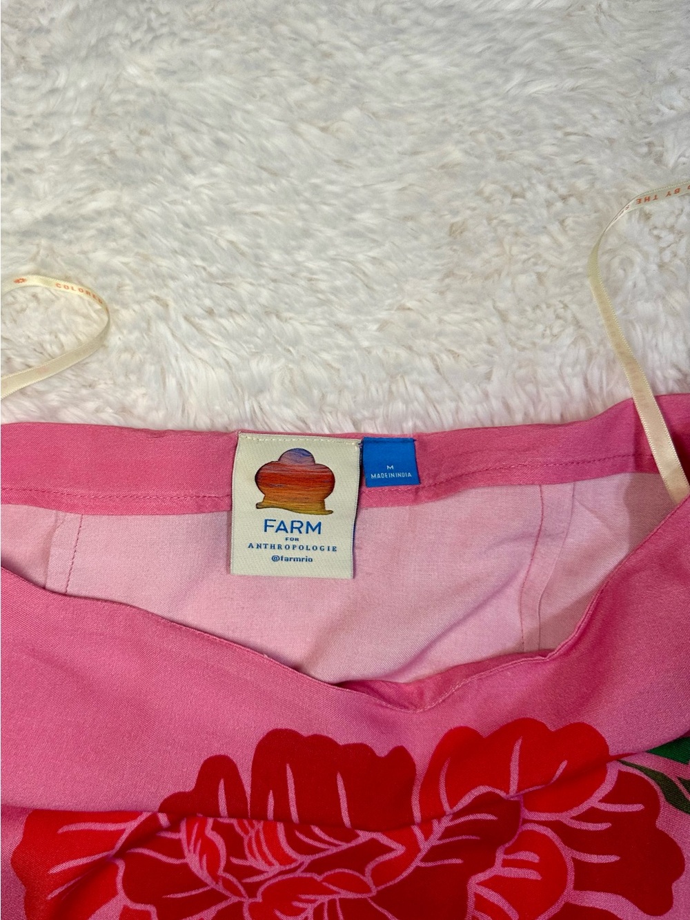 Farm Rio x Anthropologie Rose Motif Pink Maxi Skirt Floral Size M - Picture 6 of 12
